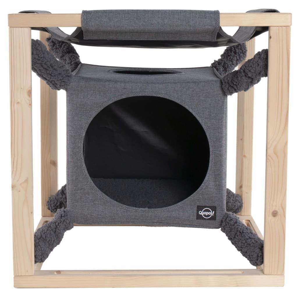 Quapas! Lit pour chats avec hamac Catcube Gris M 54x54x54 cm - Animalerie en ligne Kat-Shop