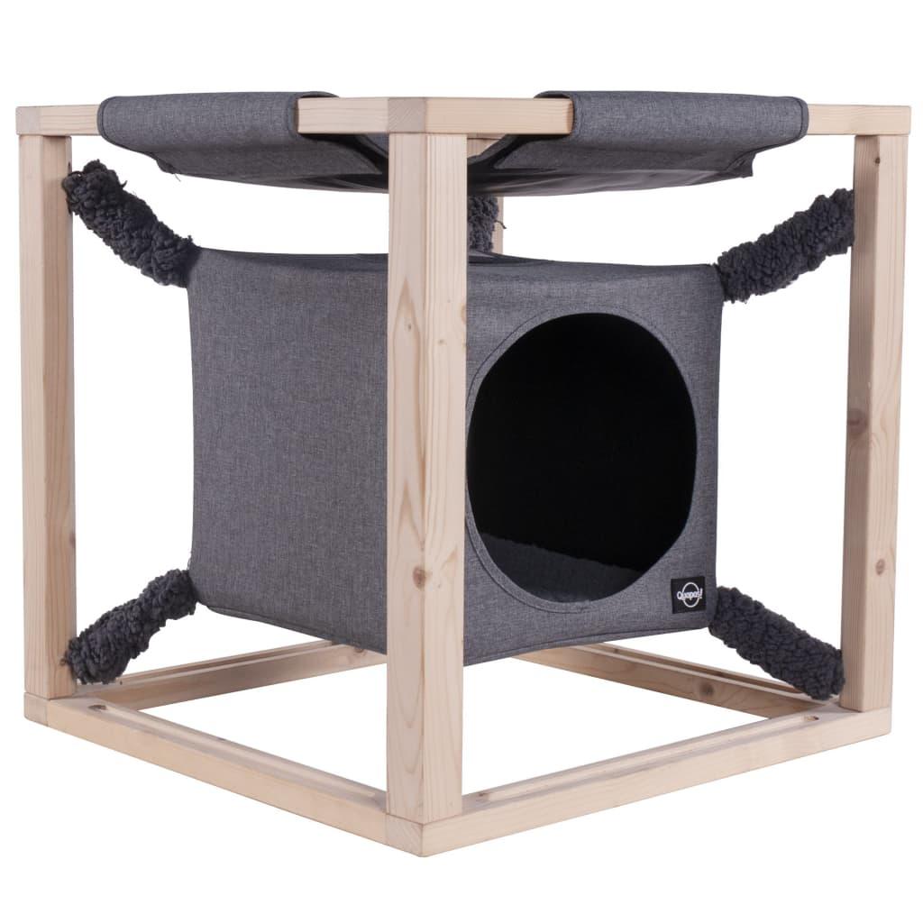 Quapas! Lit pour chats avec hamac Catcube Gris M 54x54x54 cm - Animalerie en ligne Kat-Shop