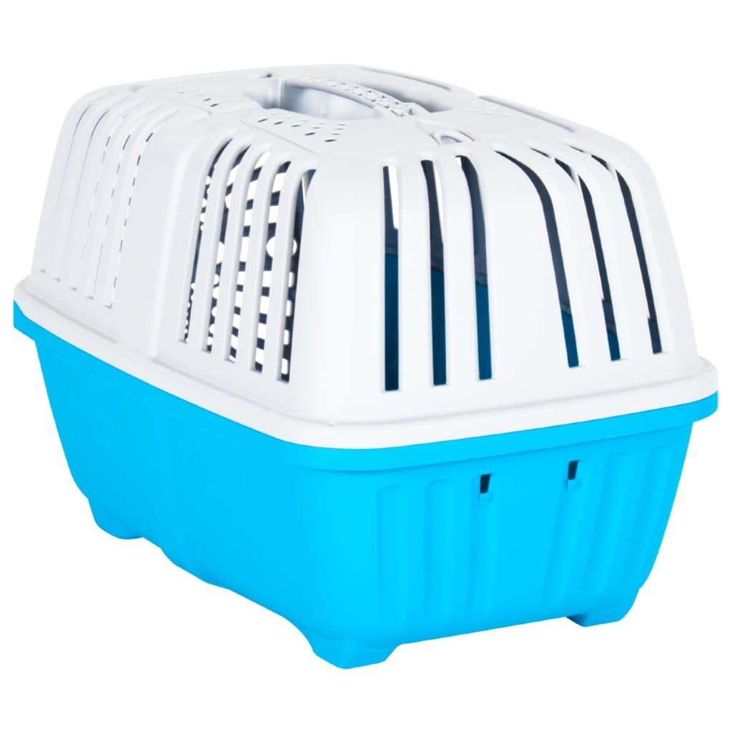 Transporteur pour animaux de compagnie blanc et bleu PP - Animalerie en ligne Kat-Shop